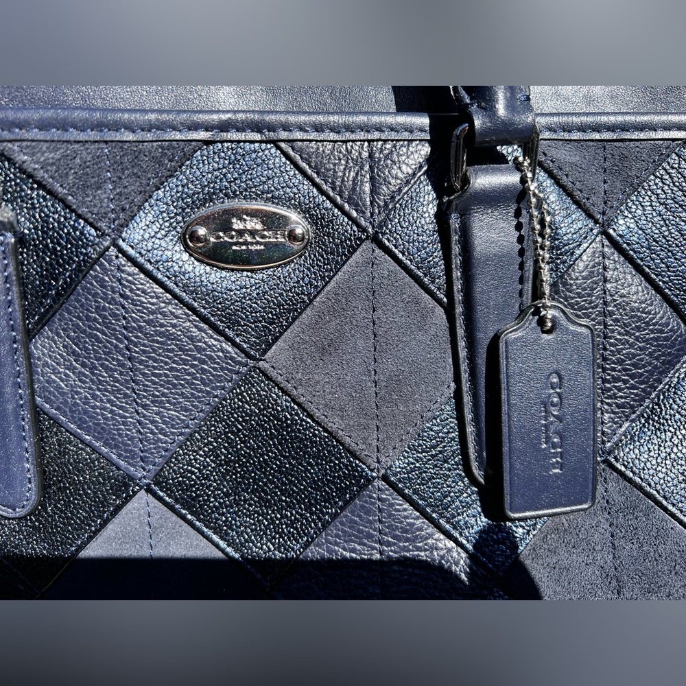 🛑SOLD🛑 Coach Navy Blue Morgan Patchwork Leather Satchel NWT Fast Shipping F36698 - Picture 3 of 14